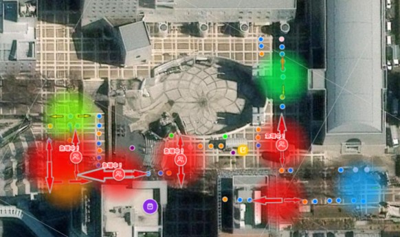 可視化された混雑度の偏り