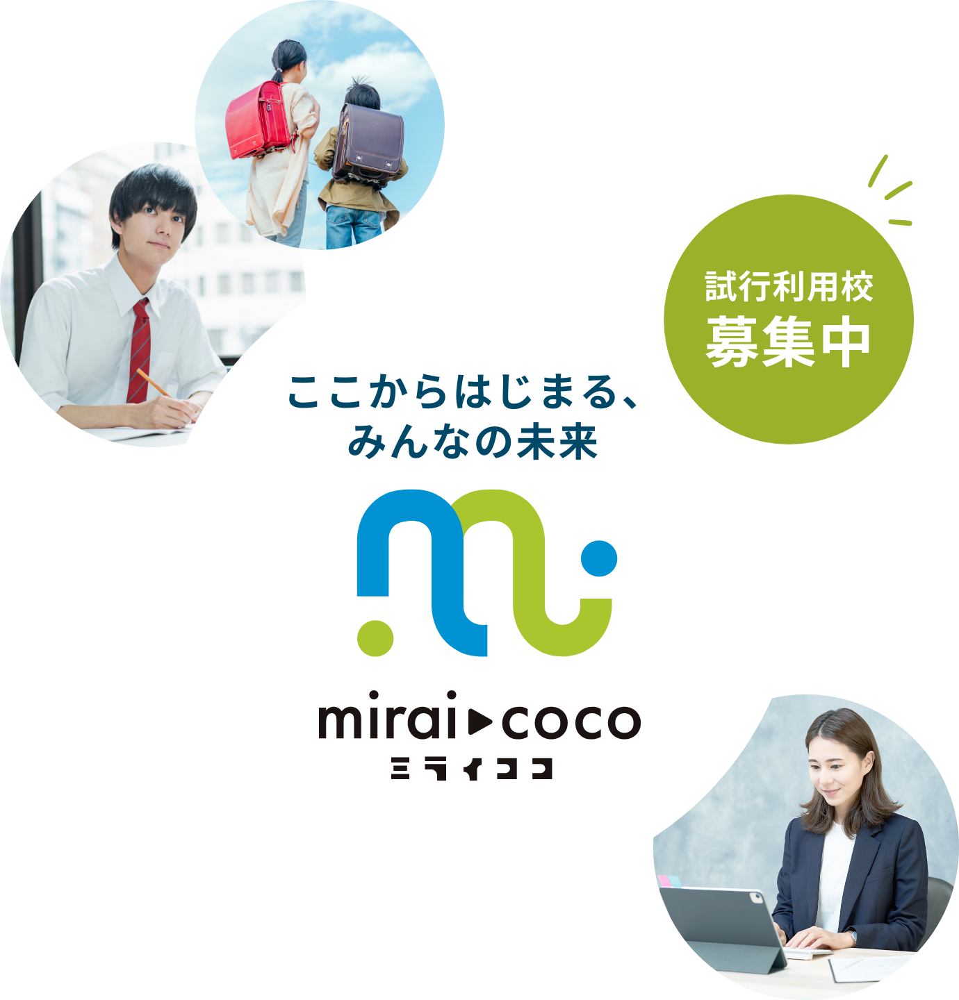 ここからはじまる、みんなの未来 mirai▸coco 試行利用校 募集中