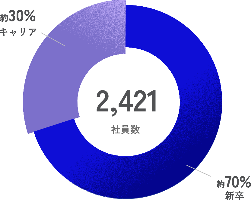 Q1 当社のキャリア・新卒の入社割合