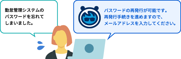 ヘルプデスクエージェントの問い合わせ内容と会話例