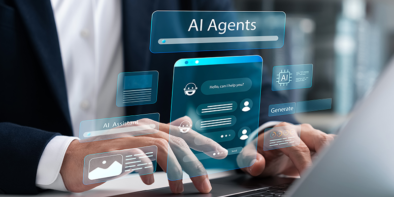 人とロボットがAgentforceを通じて対話しているイメージ画像