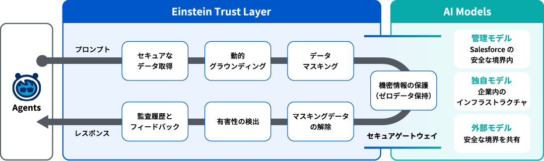 Einstein Trust Layerを通じたデータ保護の流れ
